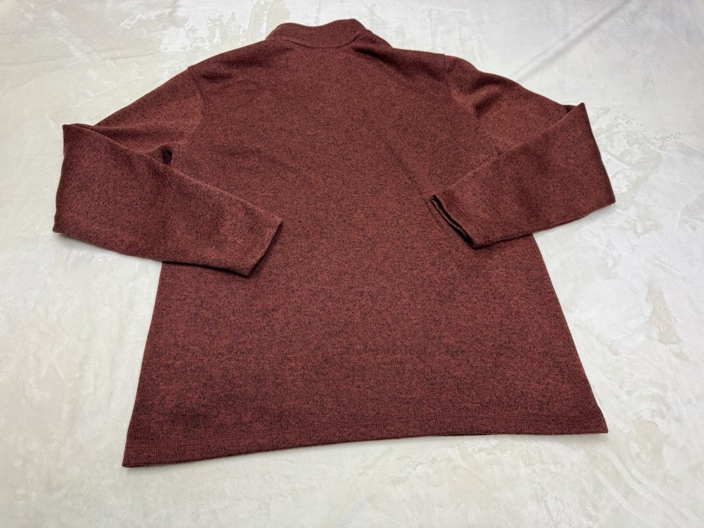 Eddie Bauer Jacket Mens Large Red Coat Pullover Jacket Fleece Snap Button