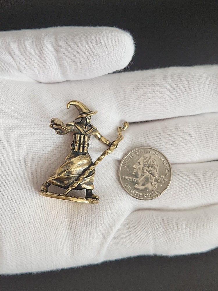 Solid Brass Wizard Miniature Figure, Heavy, Sturdy, and Durable.
