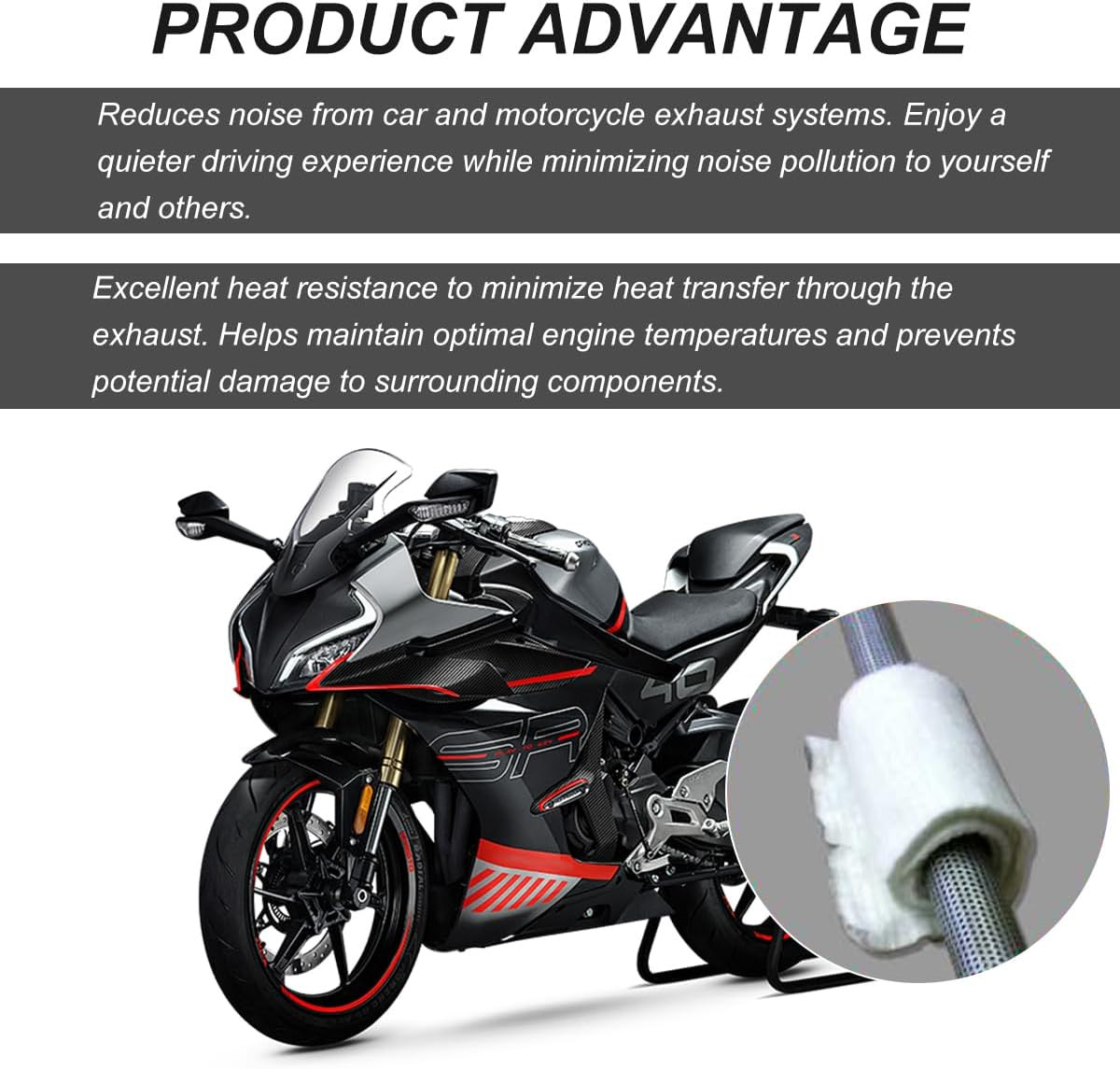 Muffler Mat, Fiberglass Soundproof Insulated Exhaust Pipe Wrap Silencer, Univers