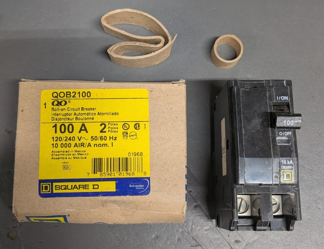 SQUARE D QO QOB QOB2100 2 POLE 100 AMP 240V YELLOW CIRCUIT BREAKER NEW IN BOX