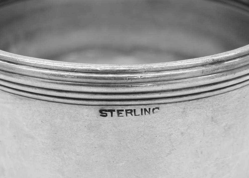 Antique Sterling Silver Napkin Ring, Ornate "E" Monogram