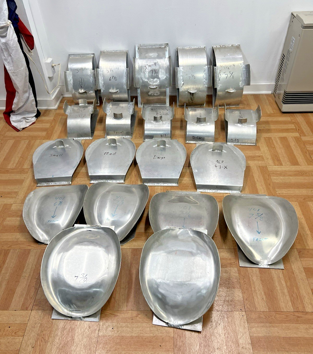 Vintage Aluminum Hat Mold Lot MILLINERY Cowboy factory industrial making metal