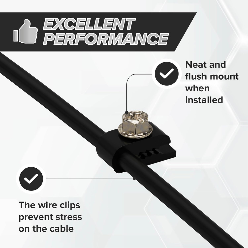 CIMPLE CO Mini Black Wire Cable Clips with Screws, 100 Pack