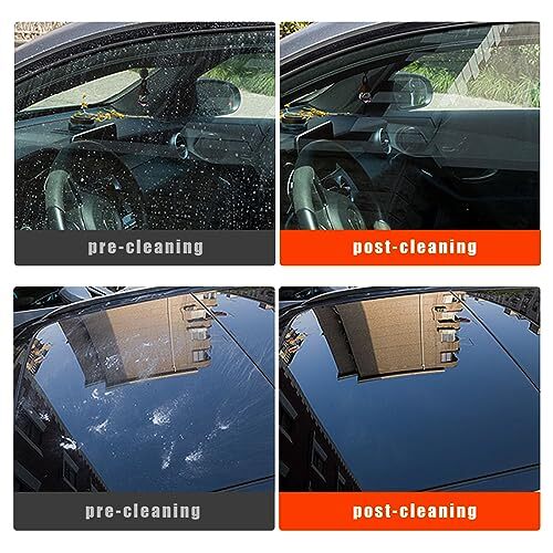 Car Windshield Cleaning Tool, Microfiber Window Cleaner Set with 4 Washable