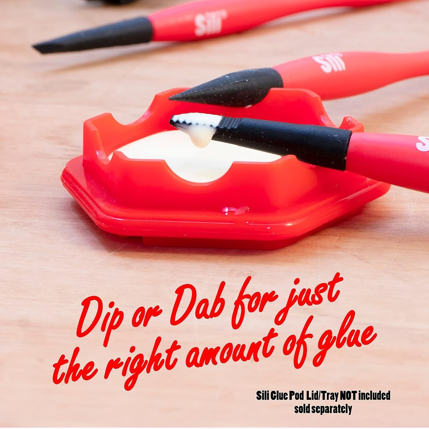 Sili Micro Glue Brush Applicator 3 Pack. Fine, Chiseled, and Flat Tapered Tips