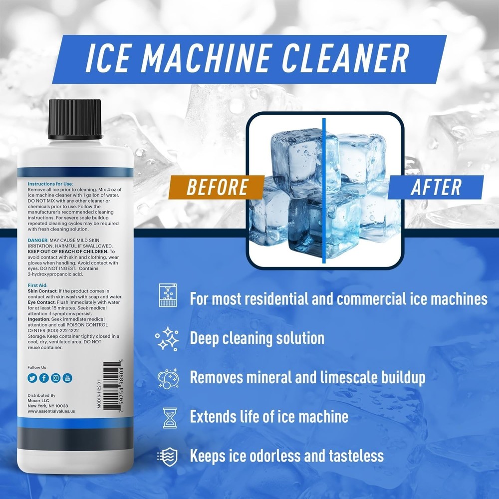 Professional 2-Pack Ice Machine Descaler - Restores Quality Ice, Unscented