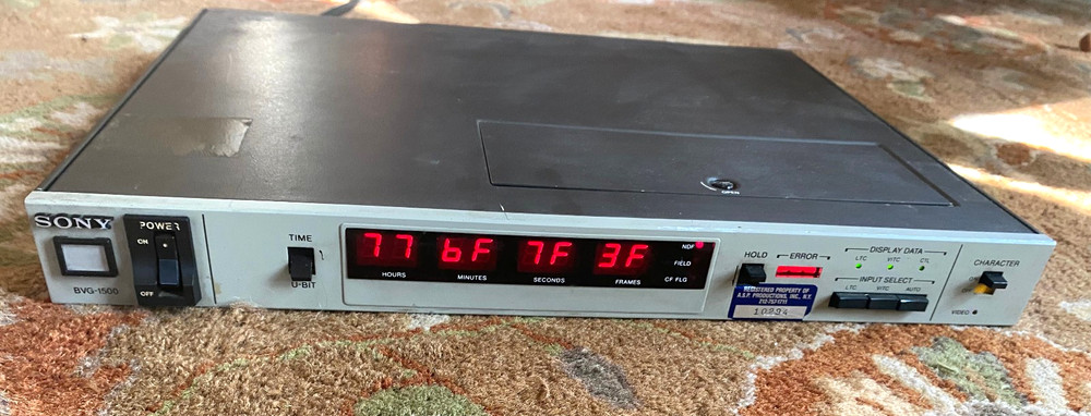 Sony BVG-1500 Rack Mounted Time Code Generator PAL Video Format Very Good