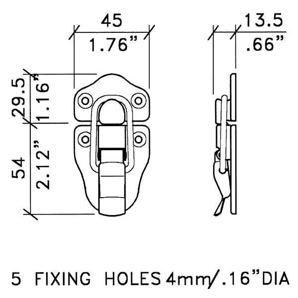 Penn-Elcom L0566K Surface Mount Draw Latch
