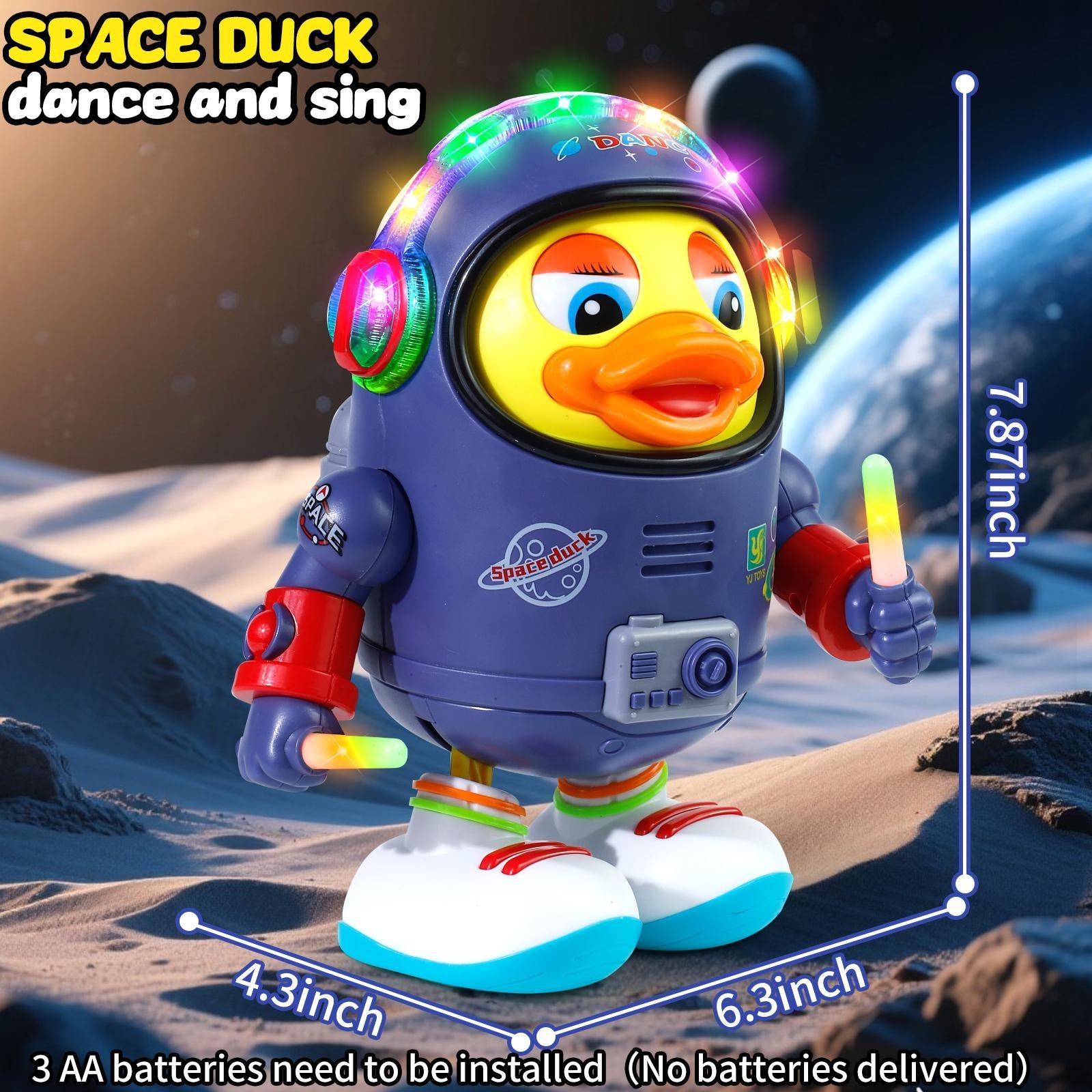 Dancing Space Duck Toy with Music & LED Lights