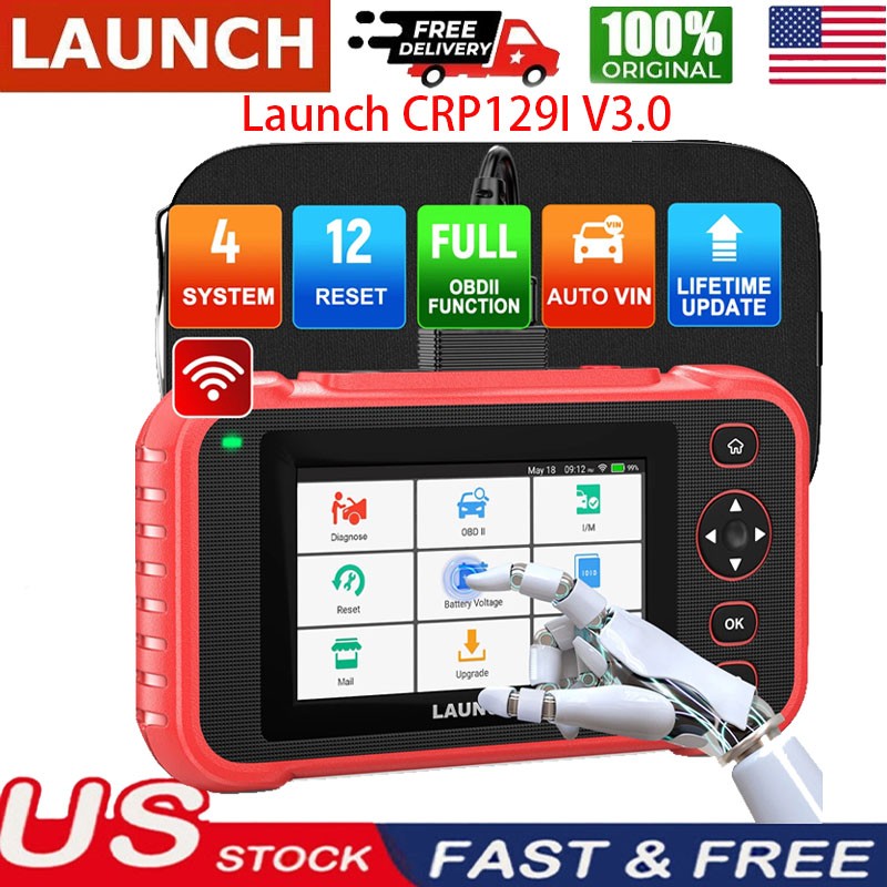 LAUNCH CRP129 V3.0 Full OBD2 Scanner Engine ABS SRS Transmission TPMS DPF Oil#！