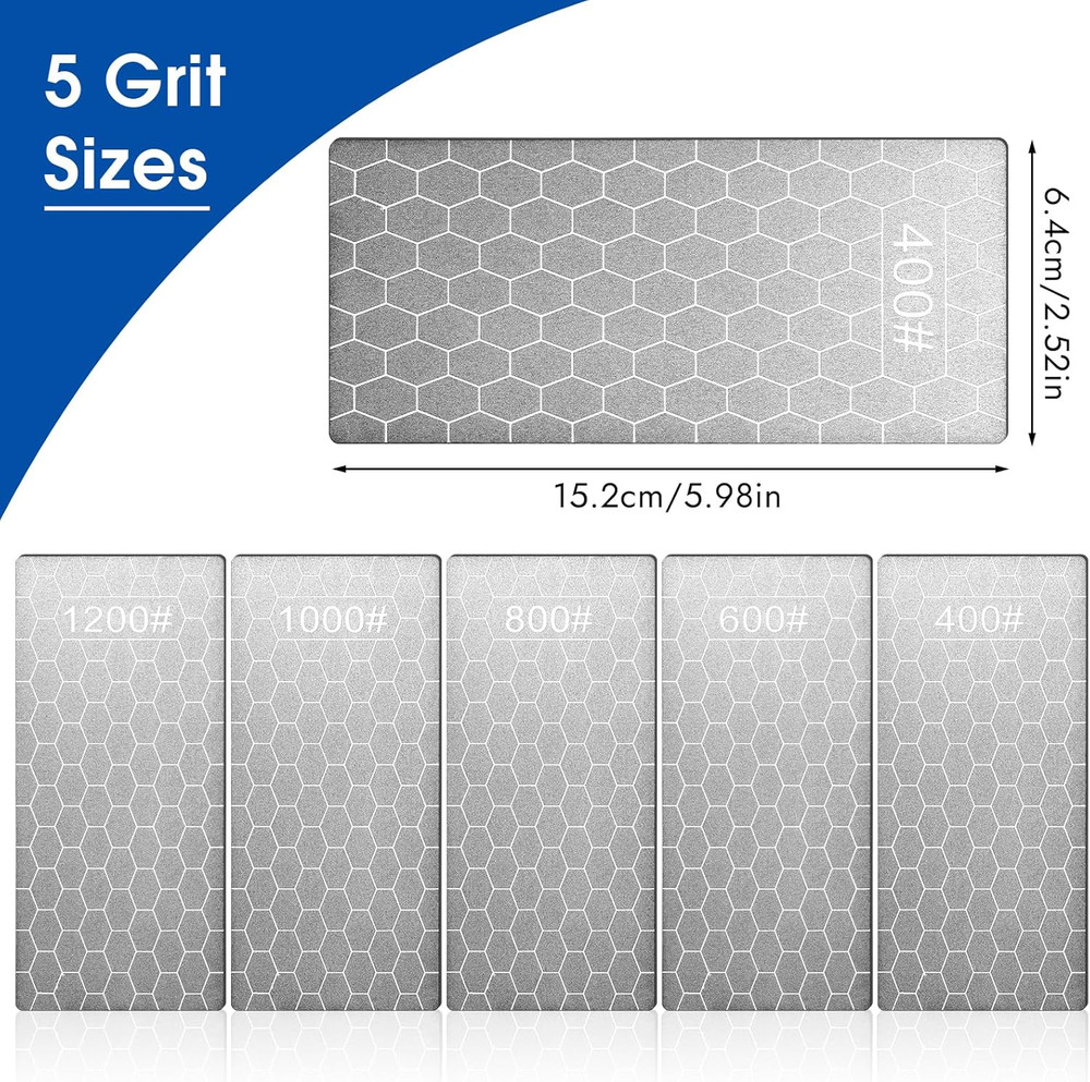 5 PCS Diamond Sharpening Stone, Diamond Sharpening Plate, Double-Sided Sharpenin