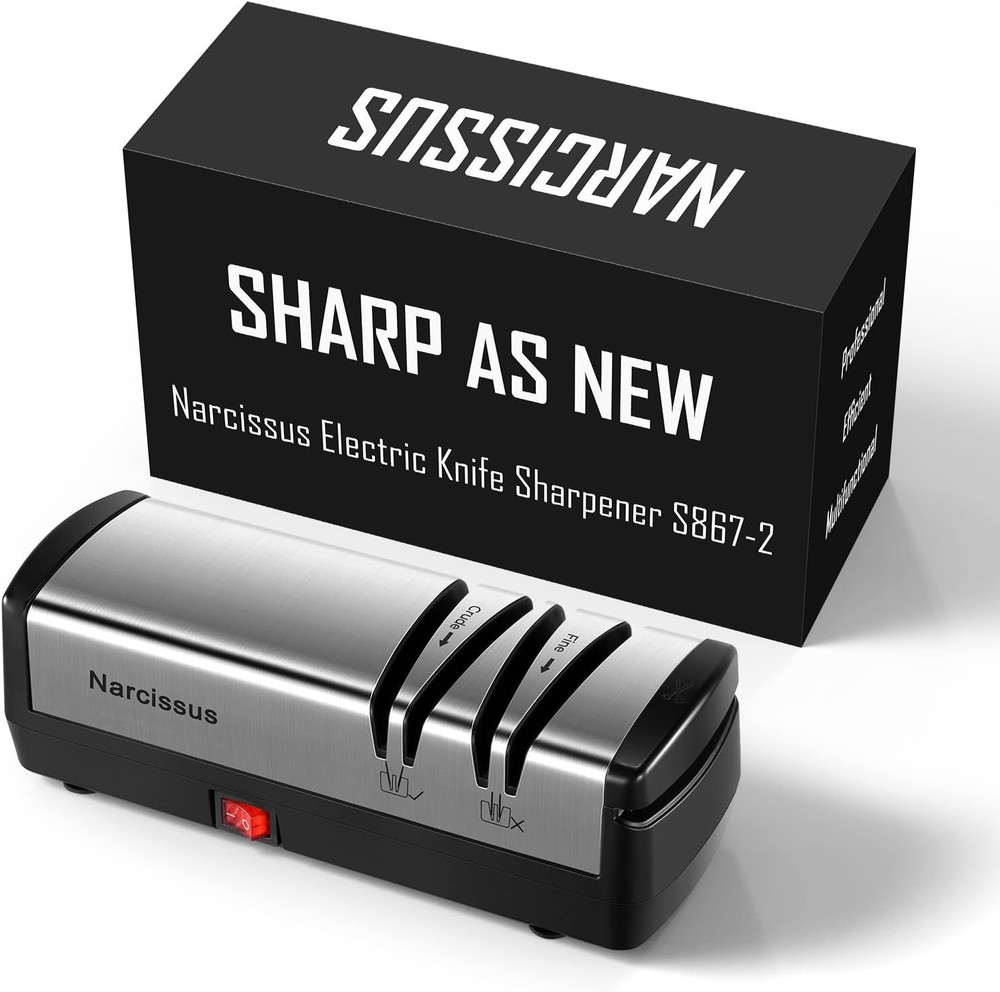 Professional Electric Knife Sharpener for Stainless & Ceramic Knives – Silver