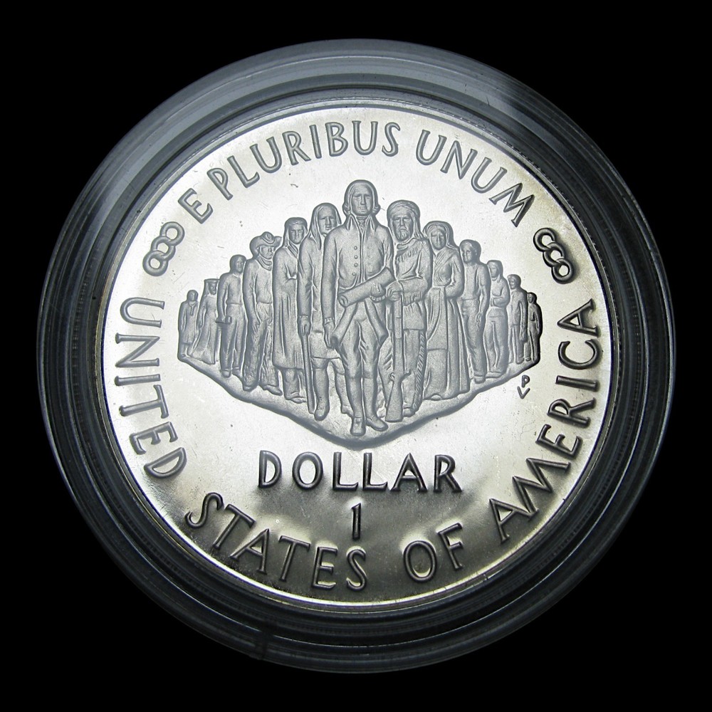 CRAZY Rainbow Toning Silver Commemorative Dollar Constitution --