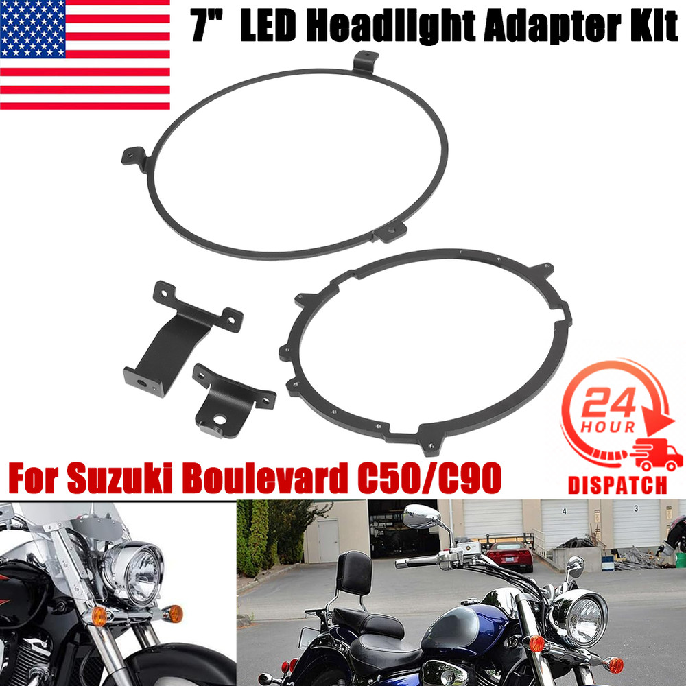 For Suzuki C50 C90 7" LED Headlight Adapter V2 Version 2 Light Mounting Bracket