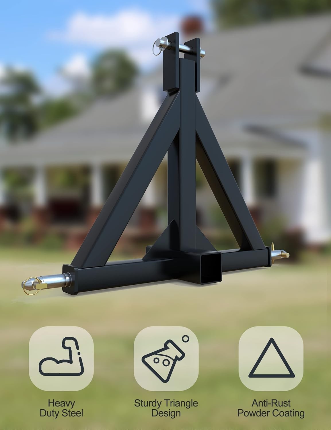 3 Point Trailer Hitch W/ 2" Receiver Category 1 Heavy Duty for John Deere Kubota