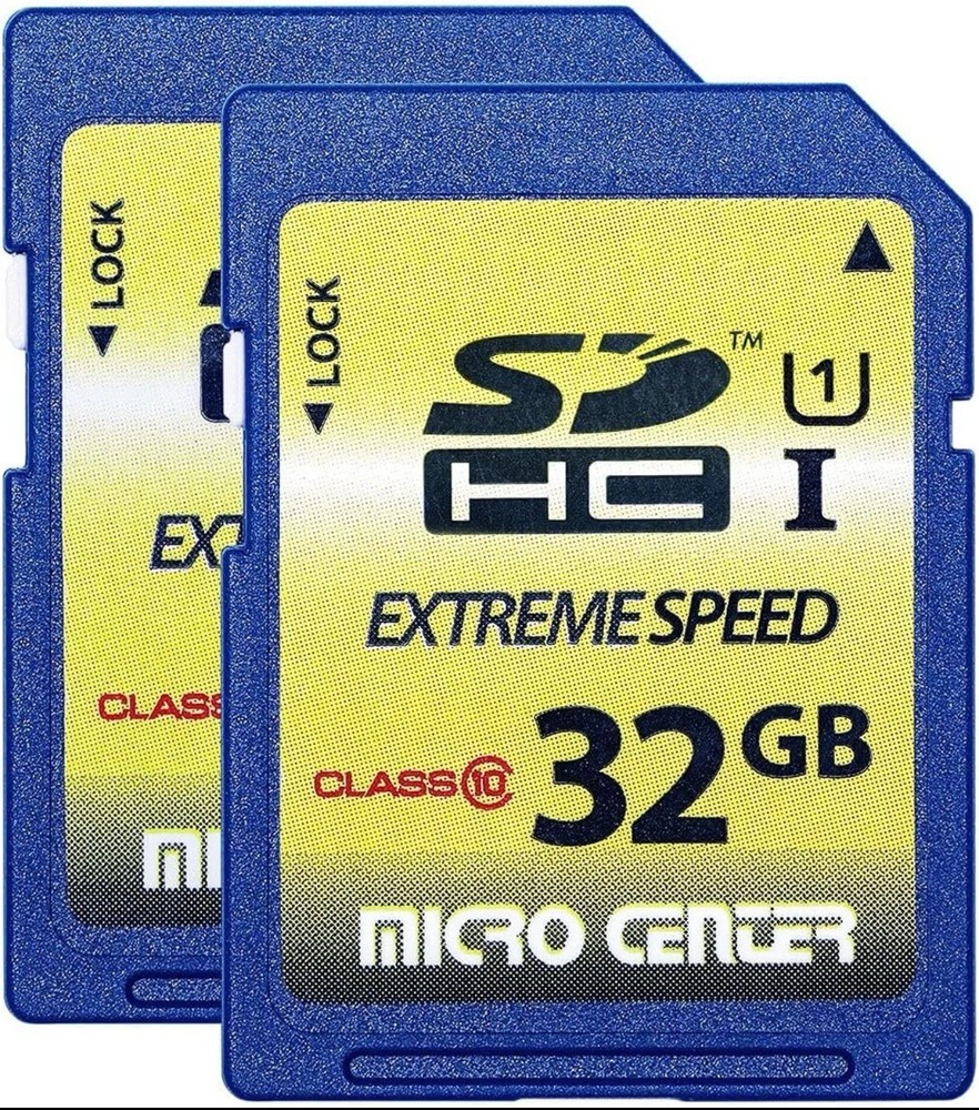(2 Pack) 32GB Class 10 SDHC Flash Memory Card SD Card by Micro Center