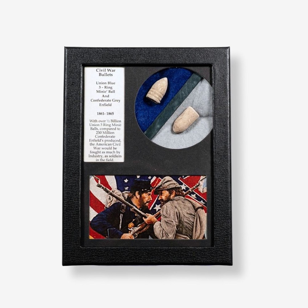 Authentic Civil War Bullets Display