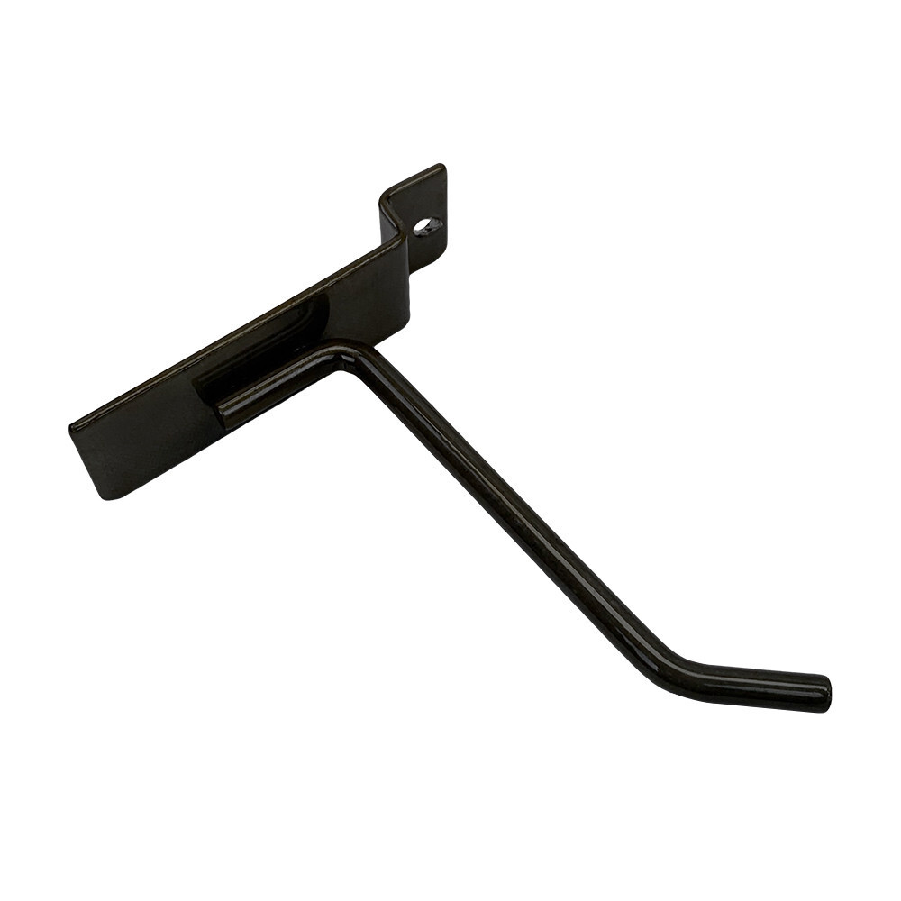 4" Slatwall Hook Panel Display Hooks, 1/4" Thickness Metal, Raw Steel - PACK 12