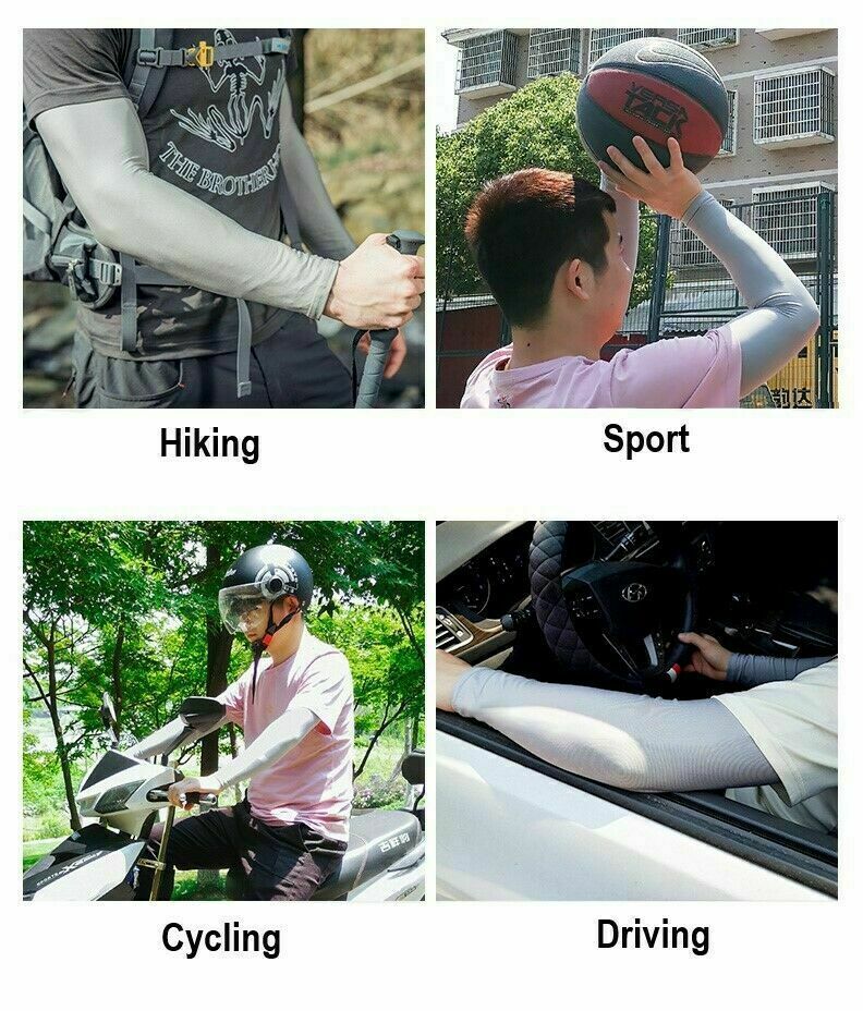 3-5 Pairs Cooling Arm Sleeves Cover UV Sun Protection Outdoor Basketball Sport