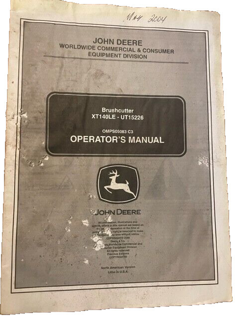 John Deere~XT40LE-UT15226~BrushCutter~Operator's Manual