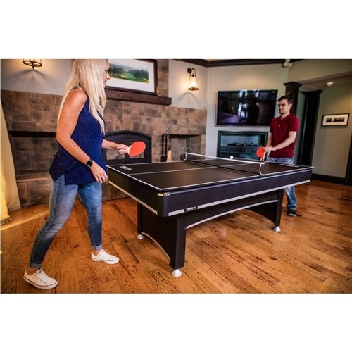 7-Foot 2-in-1 Pool Table and Ping Pong Conversion Top Game Table Set