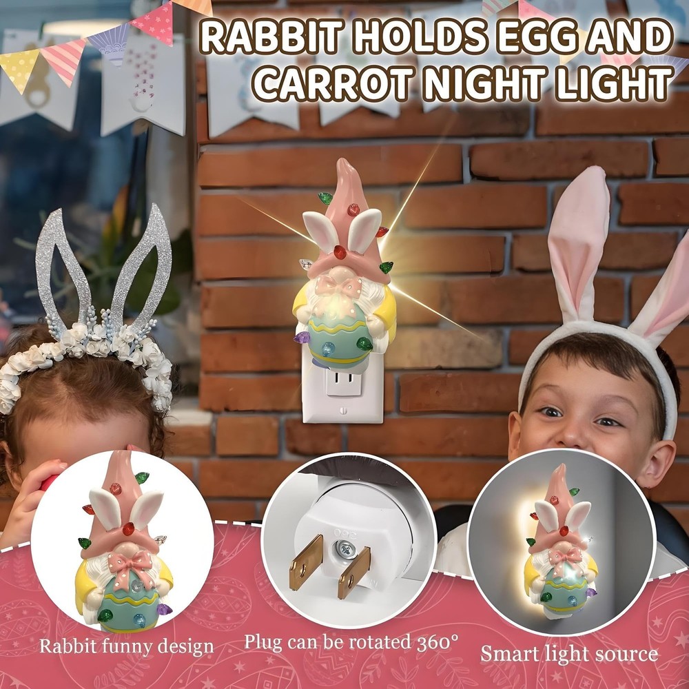 Easter Campfire Flickering Nightlight, Easter Night Light Plug Into Wall with...