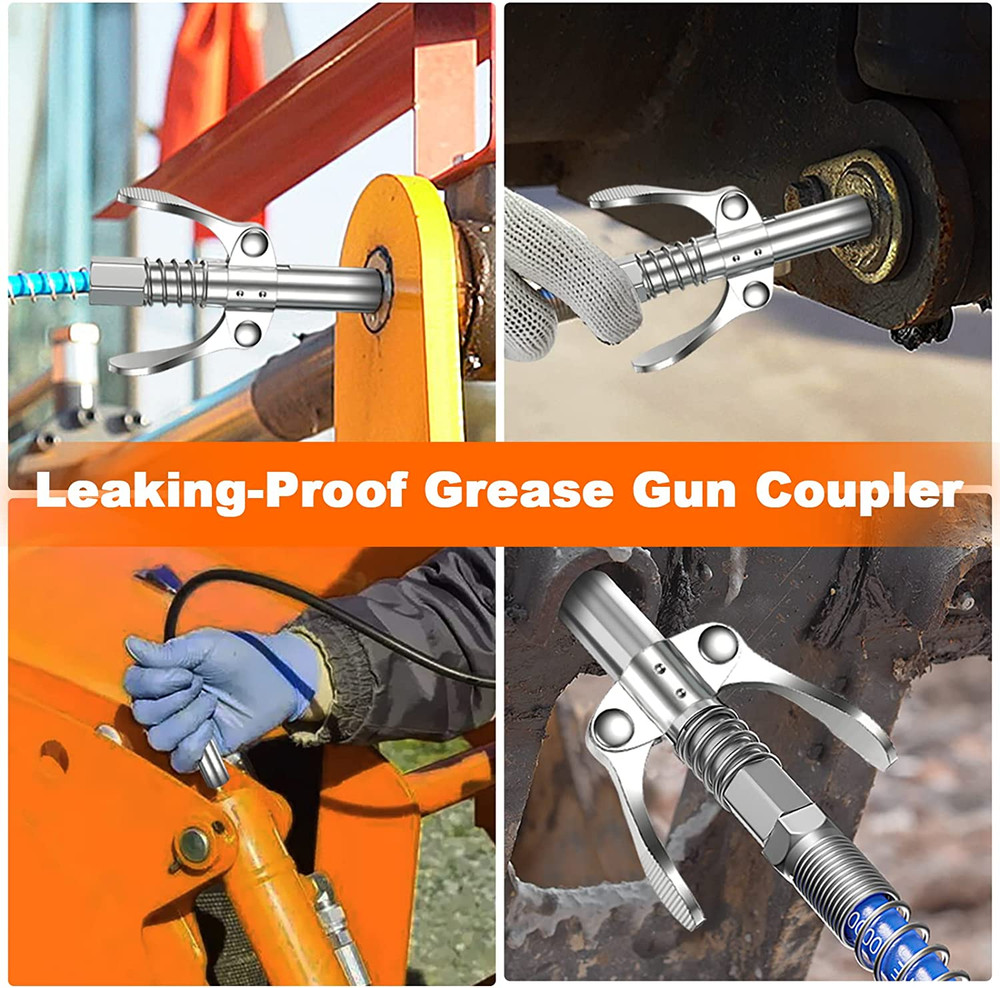 Grease Gun Coupler 12000 PSI Quick Release Fitting 1/8" NPT Nozzle