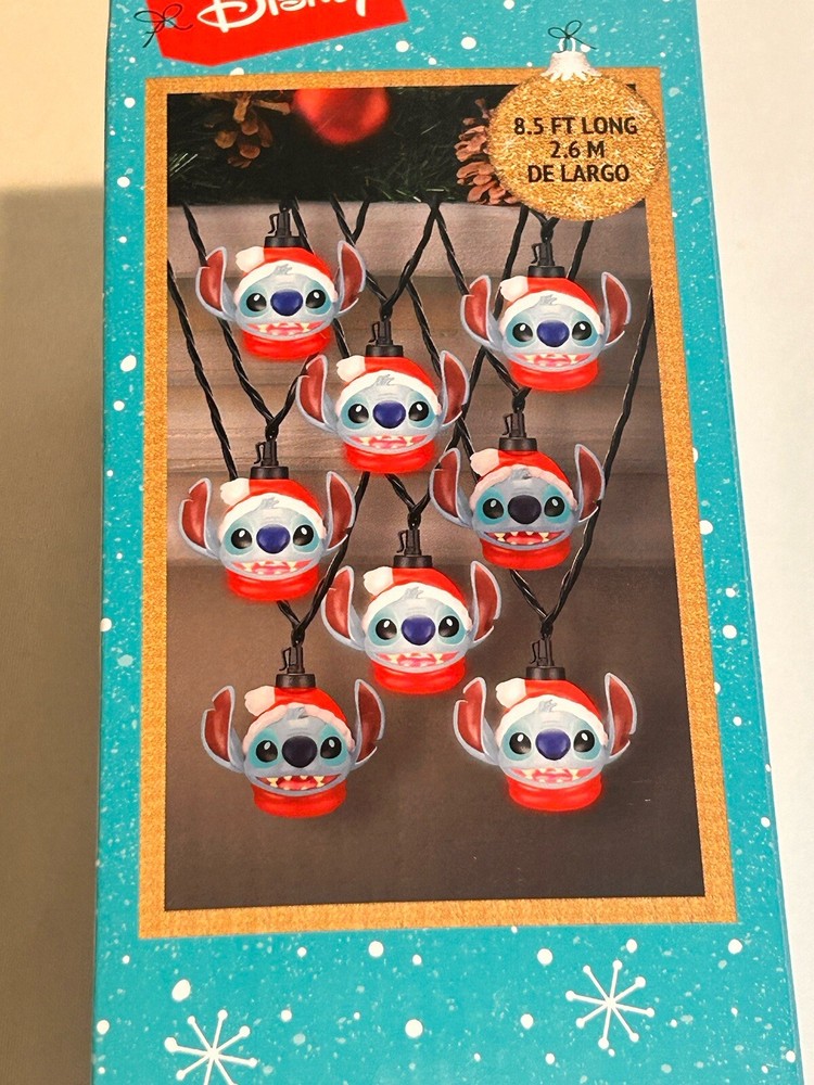 Disney Stitch Christmas Blinking LED String Lights 8.5ft Long New
