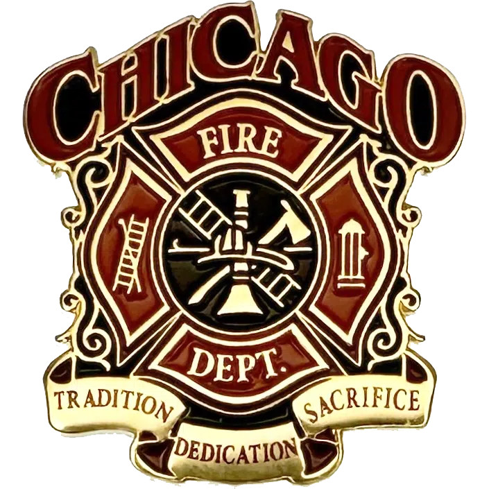 CHICAGO FIRE DEPARTMENT LAPEL PIN: CFD Crest