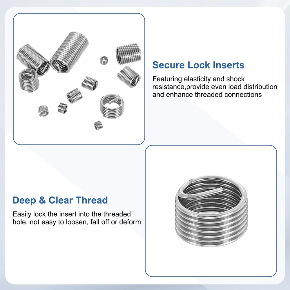 20pcs Wire Thread Inserts 3/8-24 UNF 1D 9.5mm Helical Threaded Sleeve