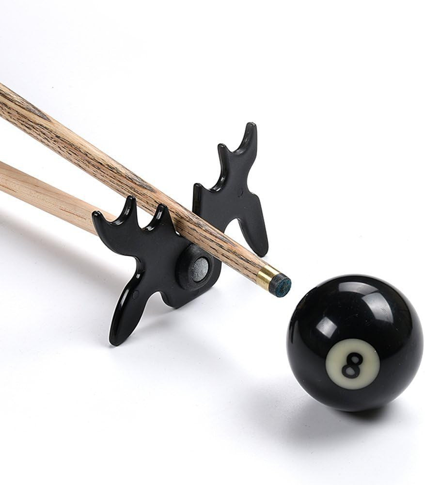 2Pcs Black Plastic Moosehead Pool Billiard Cue Bridge Head