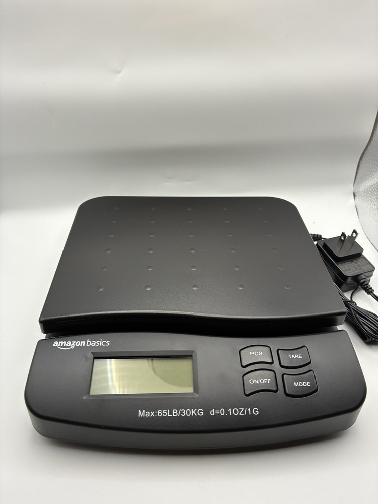 Amazon Basics Digital Postal Table Top Scale, AC Adapter,65 pound, Black Working