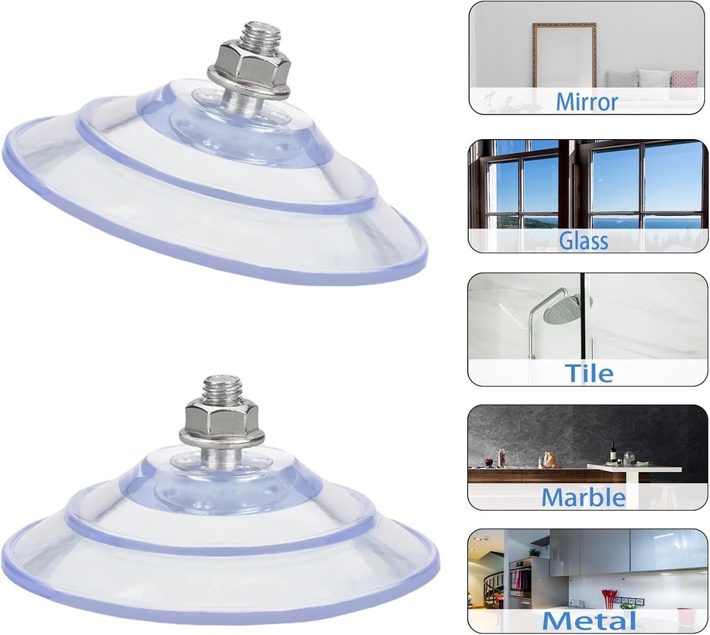 85mm Suction Cup 4 Pack with M8 Thread Clear