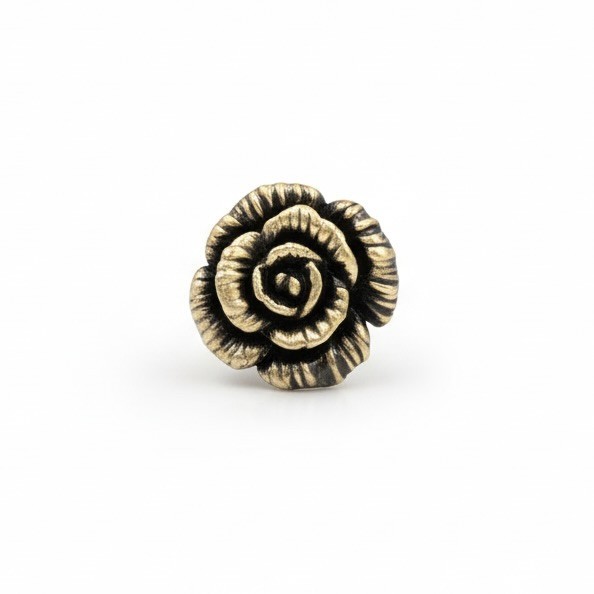 The Tangerine Store |Antique Brass Rose Drawer Knobs