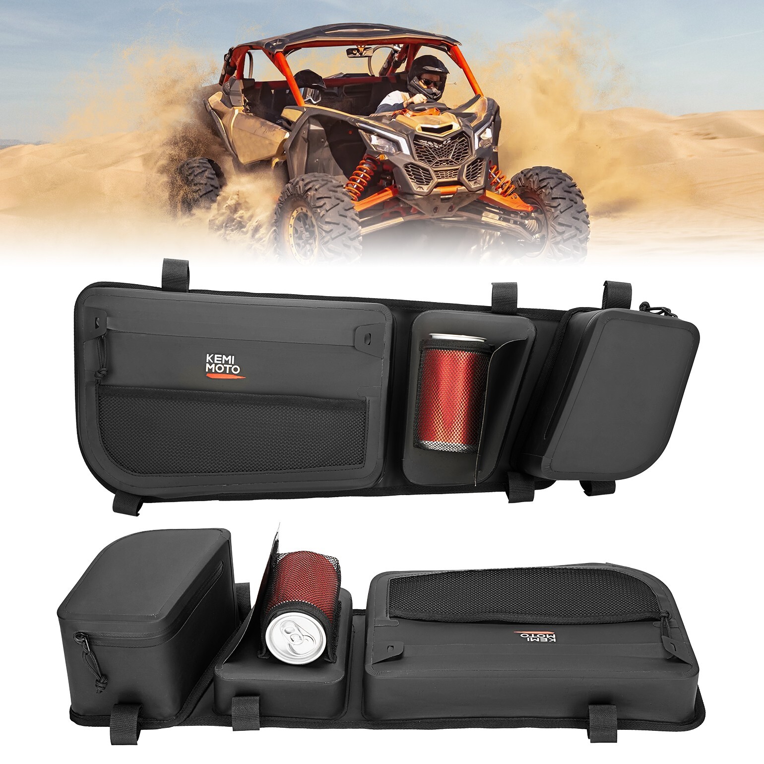 Upgraded TPU UTV Door Storage Bags w/ Knee Pad For Can Am Maverick X3 2017-2024