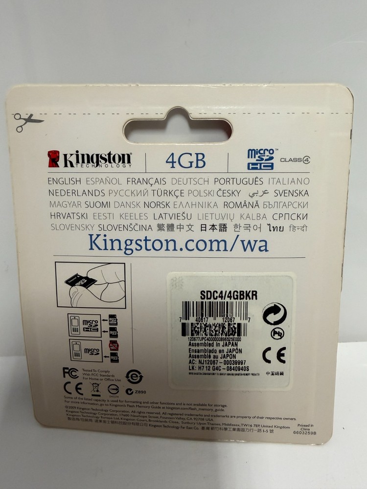 4GB Kingston Micro SD HC Memory Card
