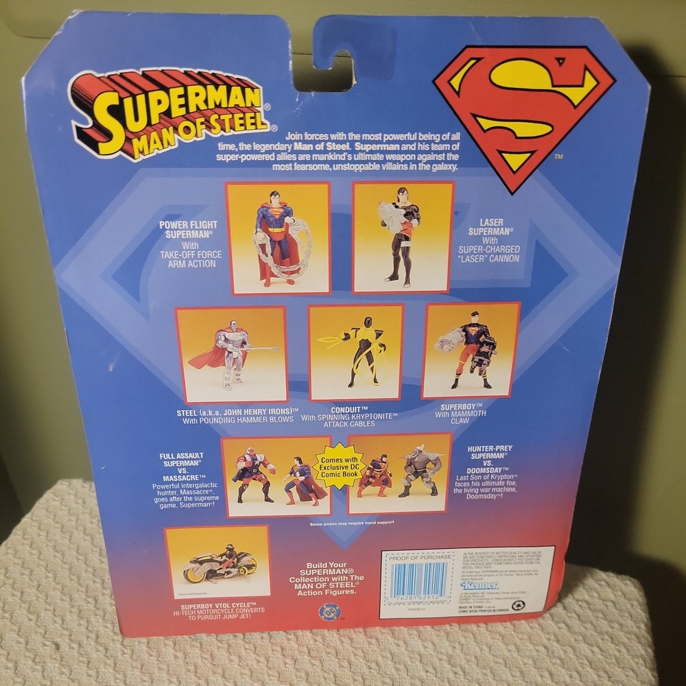 1995 Kenner Full Assault Superman vs Massacre Action Figure Set w/ comic NIB