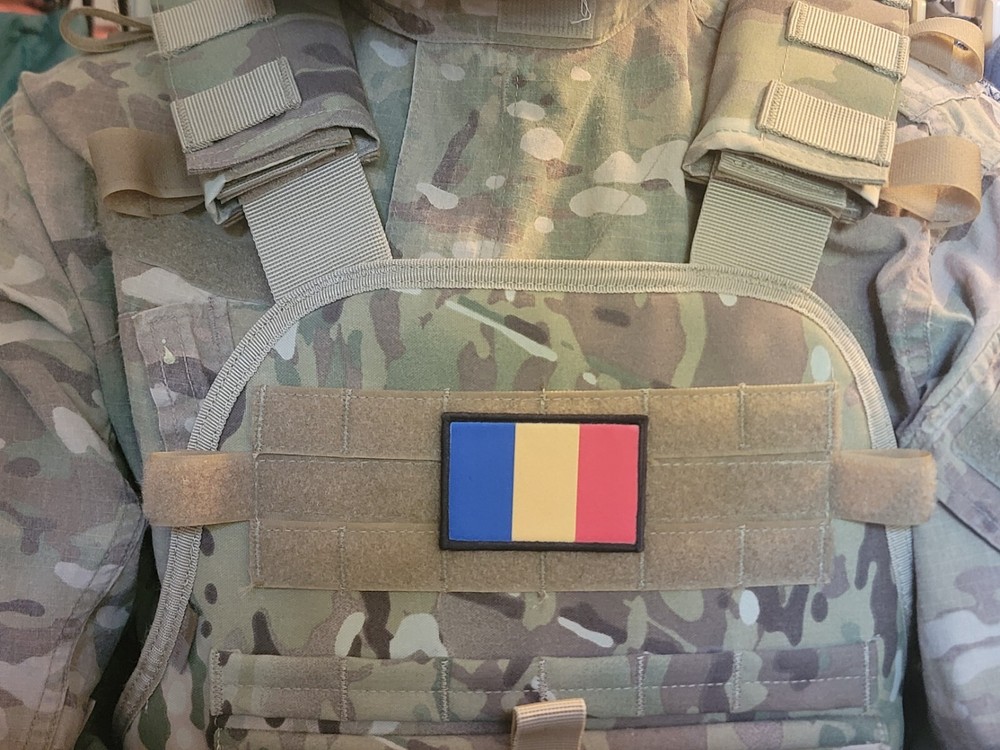 Romania National Flag Hook Backed Military Style Morale Patch