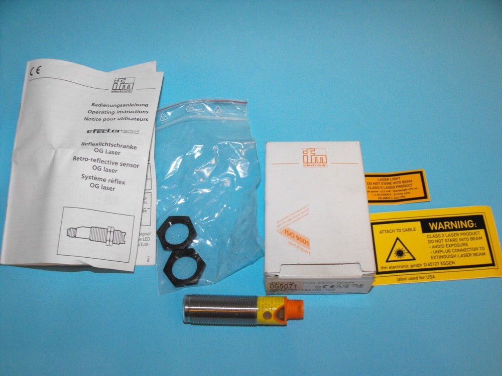IFM EFECTOR OG5071.OGPLFPKG/V4A/US-100.reflection light barrier.NEW.