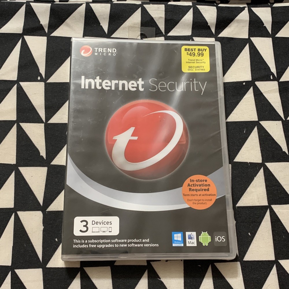 Trend Micro Internet Security (Windows 8/Mac/And/iOS, 3 Devices Protected) NEW