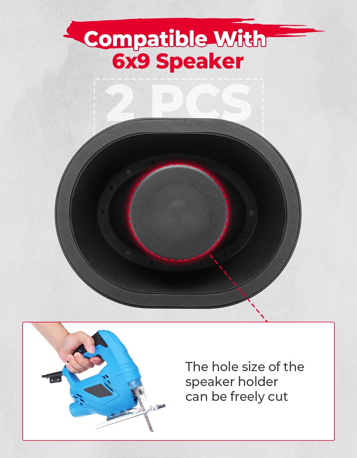 6x9 Speaker Pod Adapter Box Mount Rear Deck Door 2 PCS For Car Truck ATV Marine