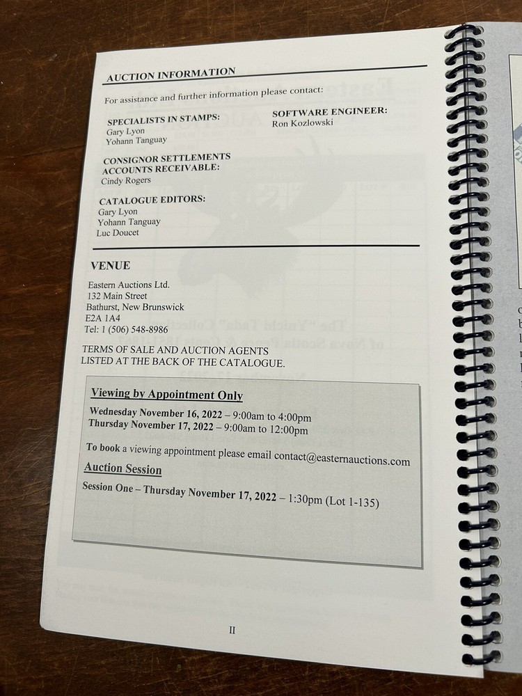 Eastern Auctions LTD Yuichi Tada Coll. 2022 Philatelic Stamp Auction Catalog VG￼