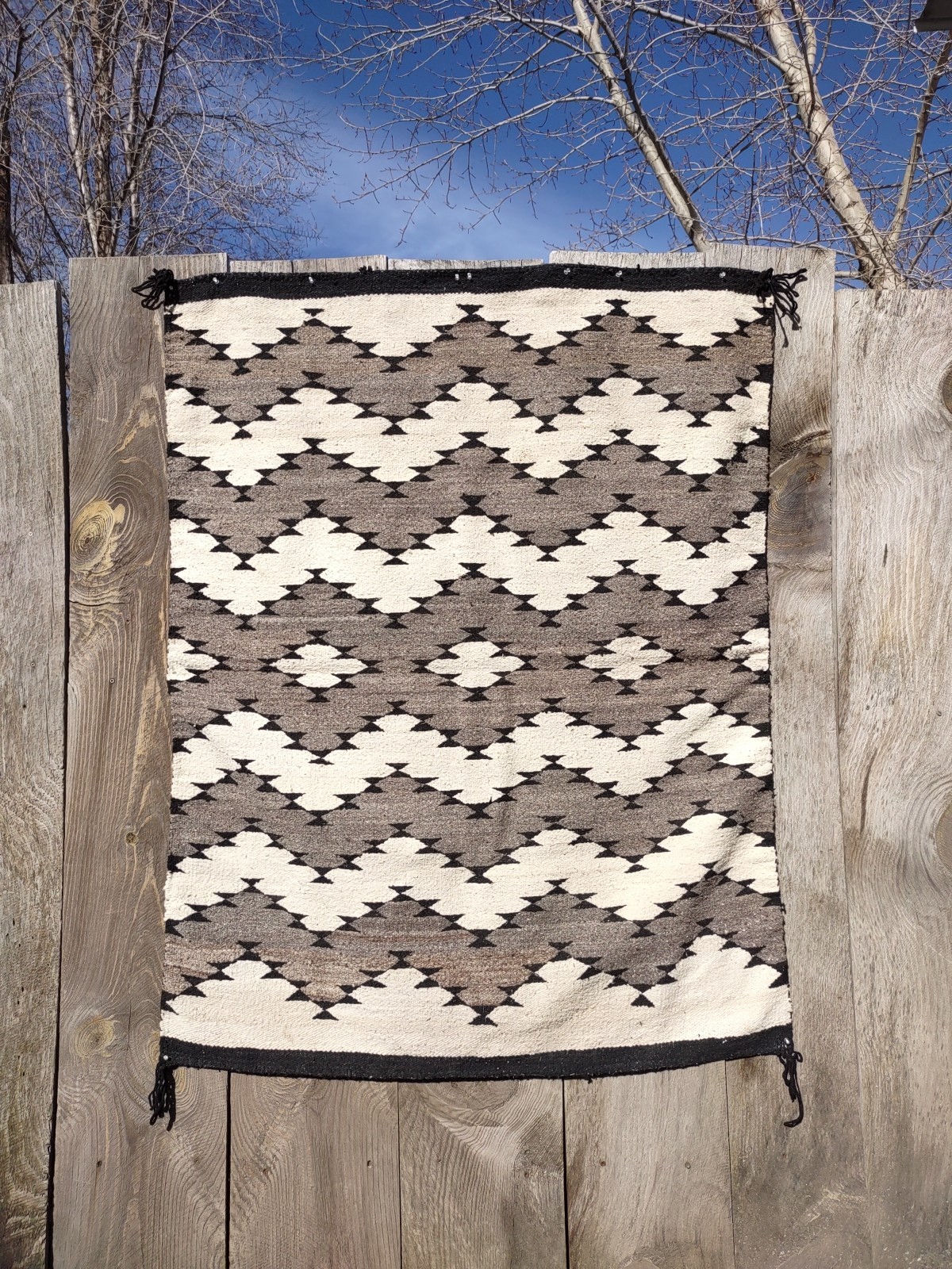 Navajo Rug Antique Native American Indian Blanket JB Moore 1920 58 x 45