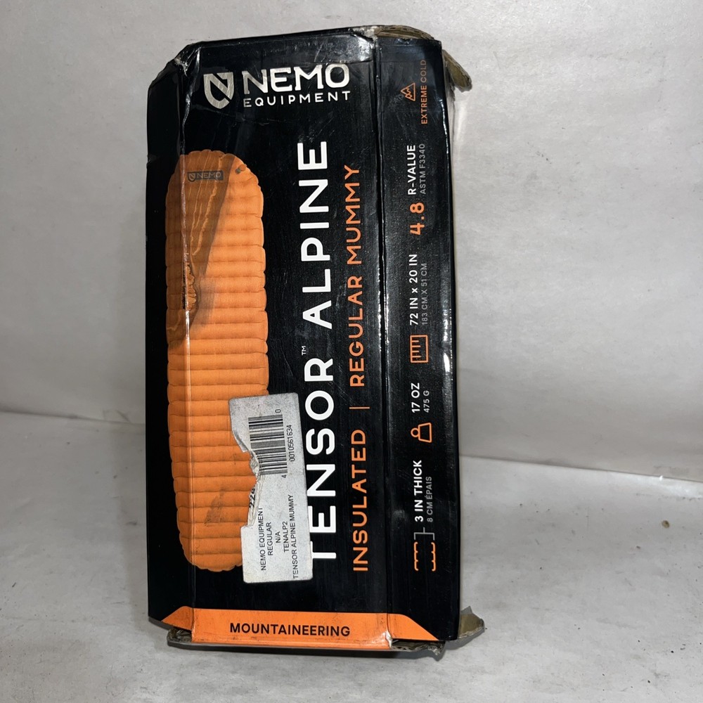 Nemo Equipment Regular Size Orange Tensor Alpine Mummy Sleeping Bag With Defects