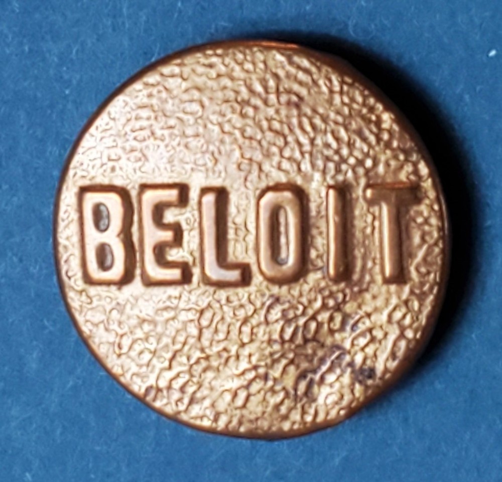 Bb pebbled 13/16" BELOIT Antique Wobble Shank Overall BUTTON