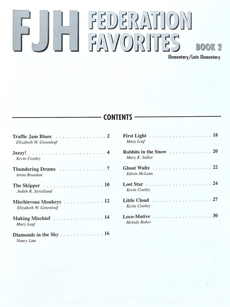 Federation Favorites - Book 2 - Elementary/Late Elementary