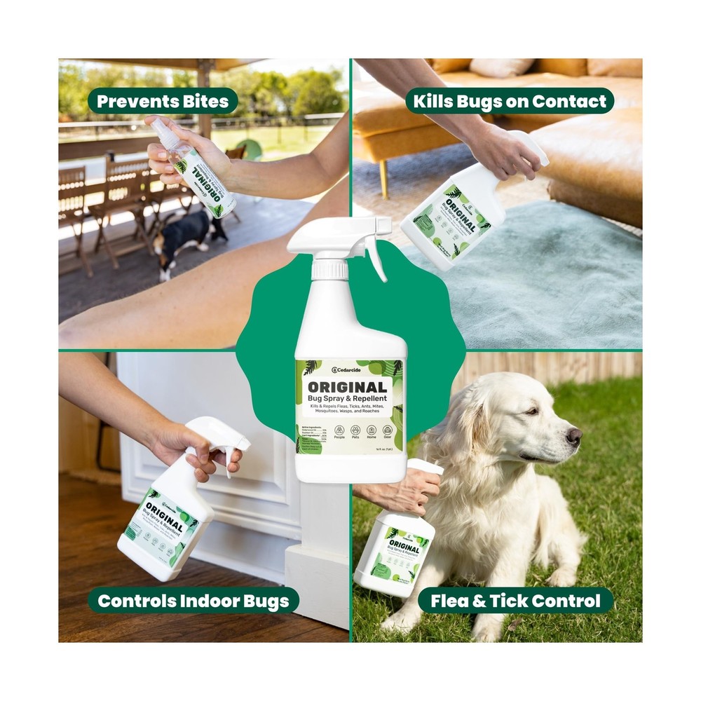 Cedarcide Original Bug Spray | Repel & Kill Fleas, Ticks, Mosquitoes, Mites, ...