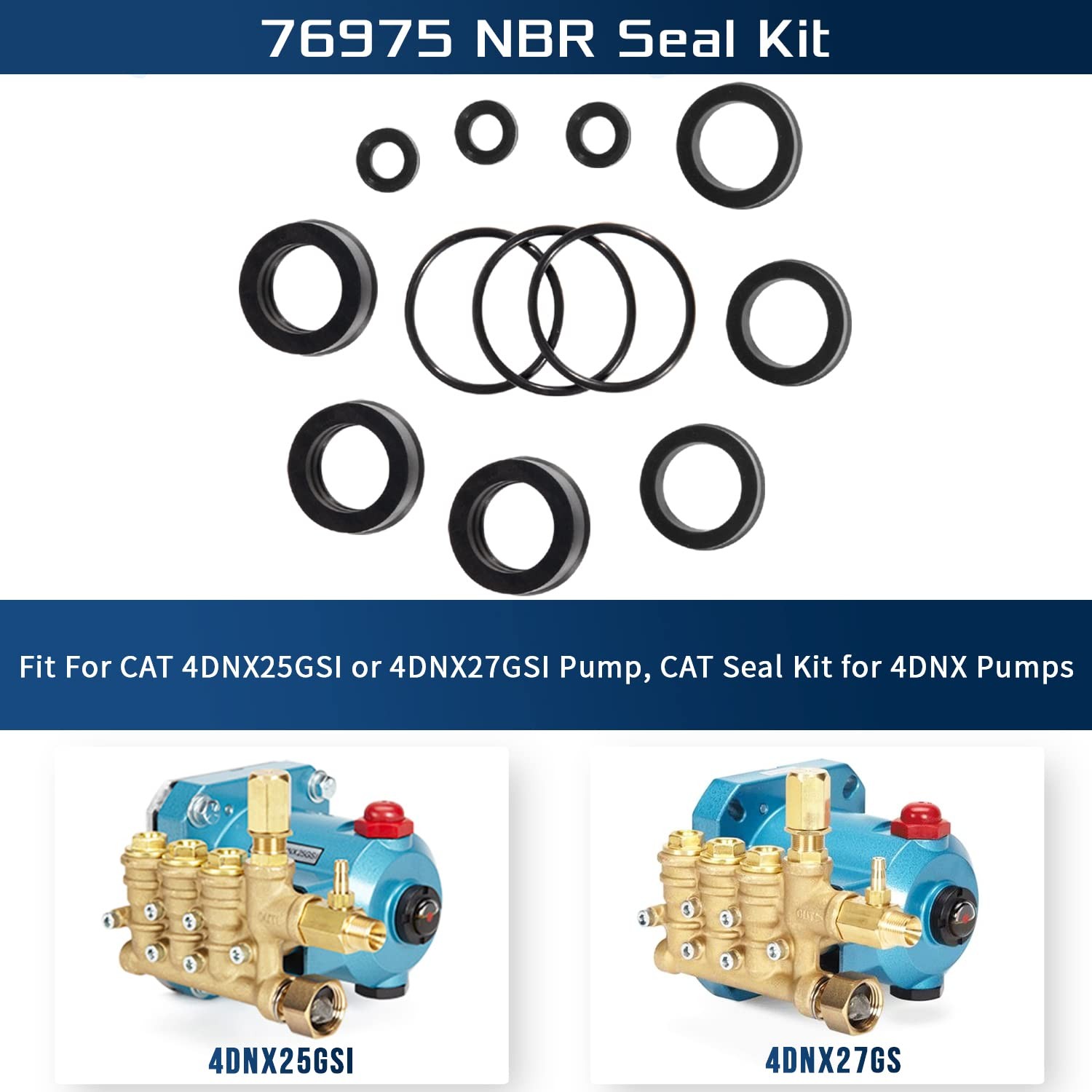 For Cat Pump 4DNX Pumps 4DNX25GSI 4DNX27GSI Seal Kit 76975 Seal Kit 12PCS
