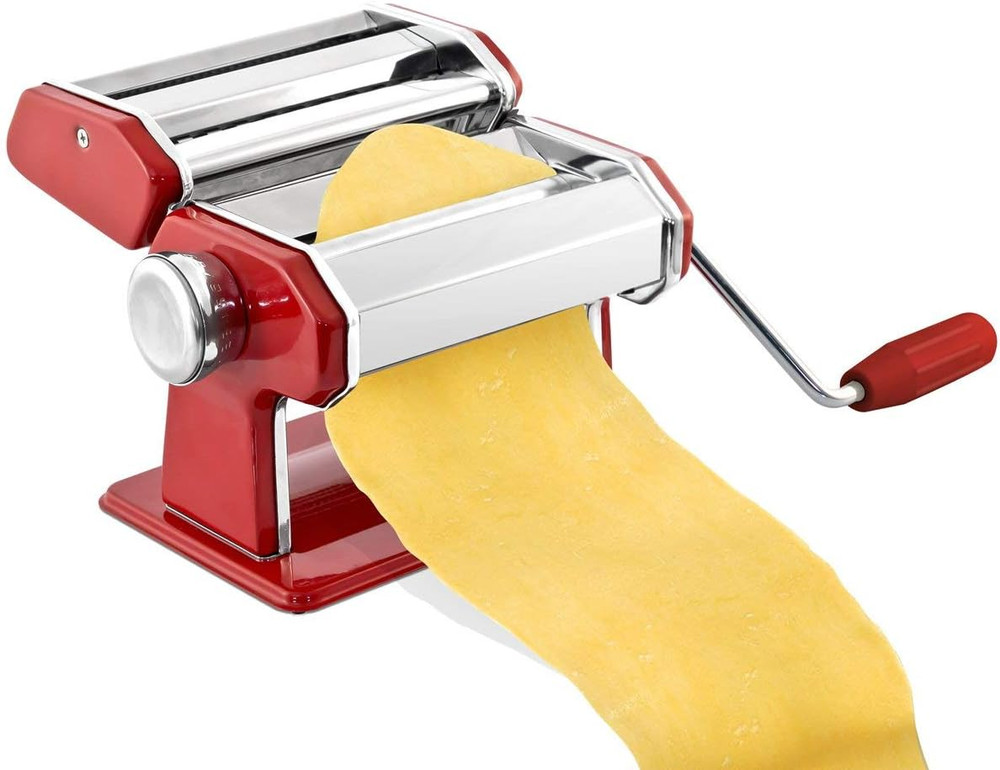 Stainless Steel Manual Pasta Maker Machine | with Adjustable Thickness Settings