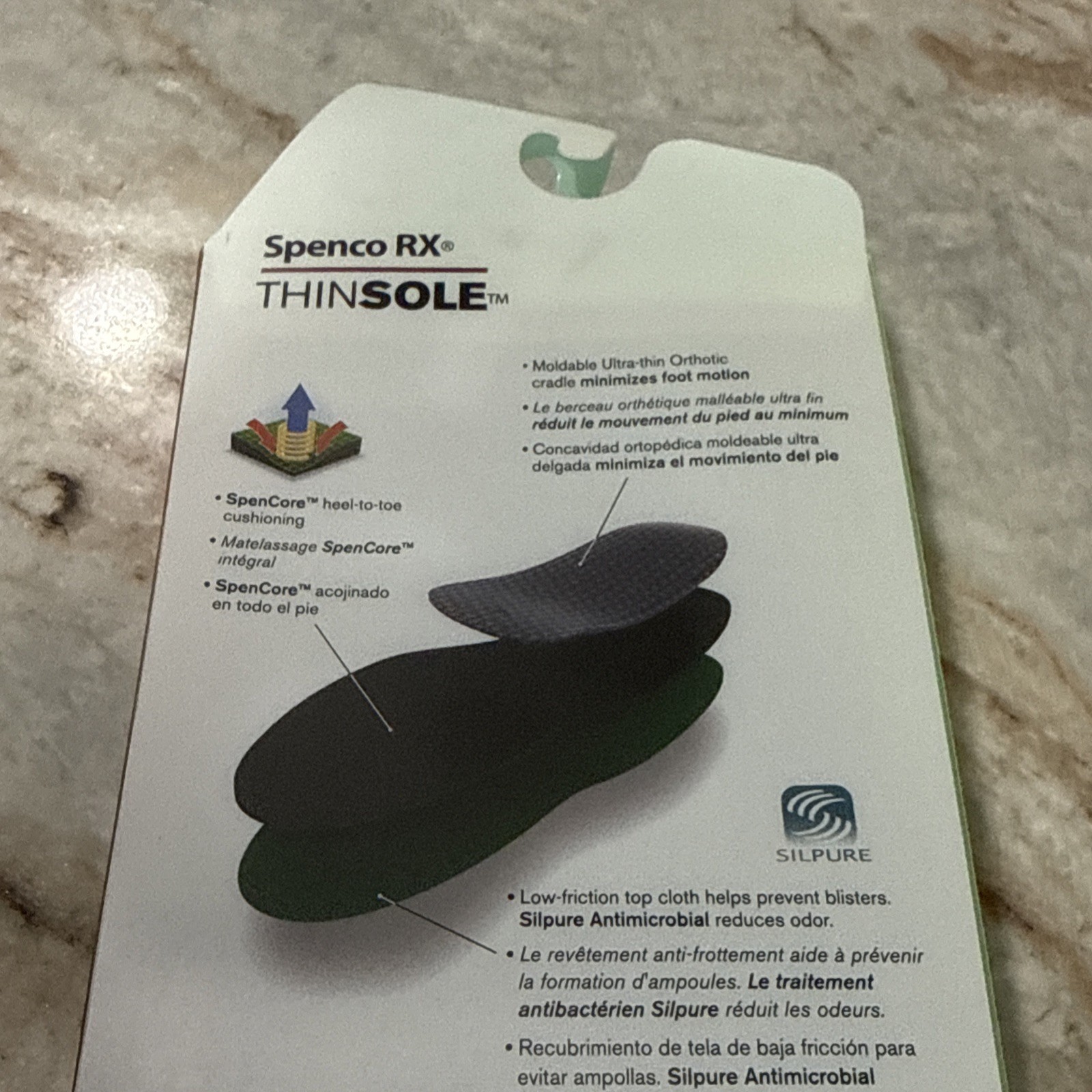 Spenco RX Full Length Orthotic Arch Support Shoe Insoles Men’s 14-15 Thin Sole